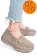 Mocasini khaki piele naturala intoarsa fsp002295