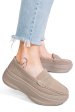 Mocasini khaki piele naturala intoarsa fsp002295