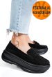 Mocasini negri piele naturala intoarsa fsp002295