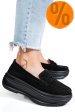 Mocasini negri piele naturala intoarsa fsp002295