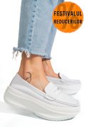 MOCASINI ALBI PIELE NATURALA FSP002295