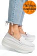 Mocasini albi piele naturala fsp002295