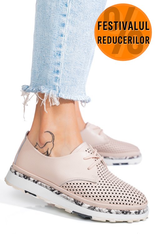 Pantofi roz piele naturala jspy3930