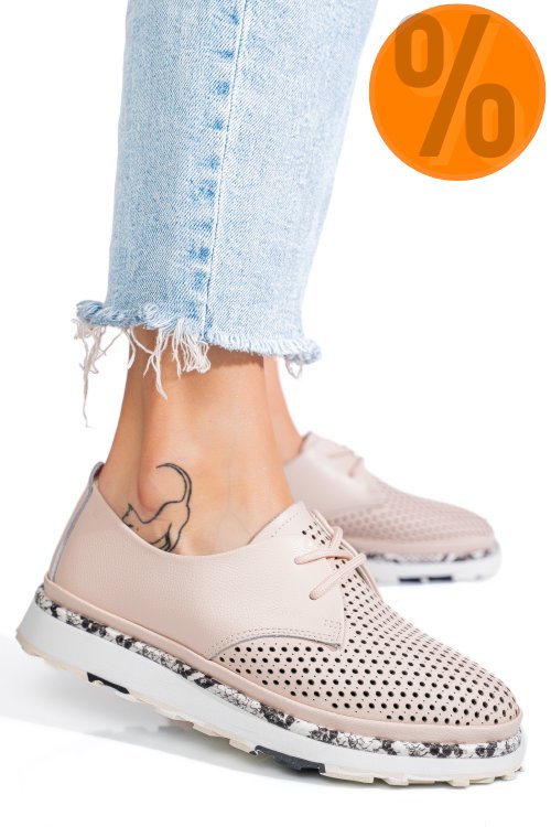 Pantofi roz piele naturala jspy3930