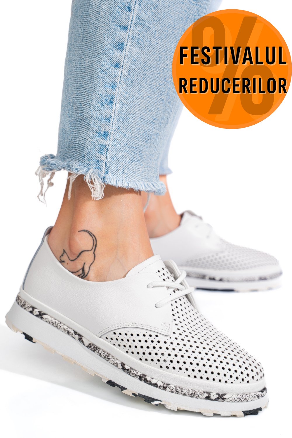 PANTOFI ALBI PIELE NATURALA JSPY3930