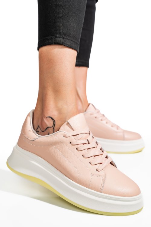 Pantofi sport roz piele naturala fsp002282