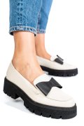MOCASINI BEJ NEGRU PIELE NATURALA 2S77115
