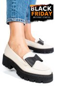 MOCASINI BEJ NEGRU PIELE NATURALA 2S77115