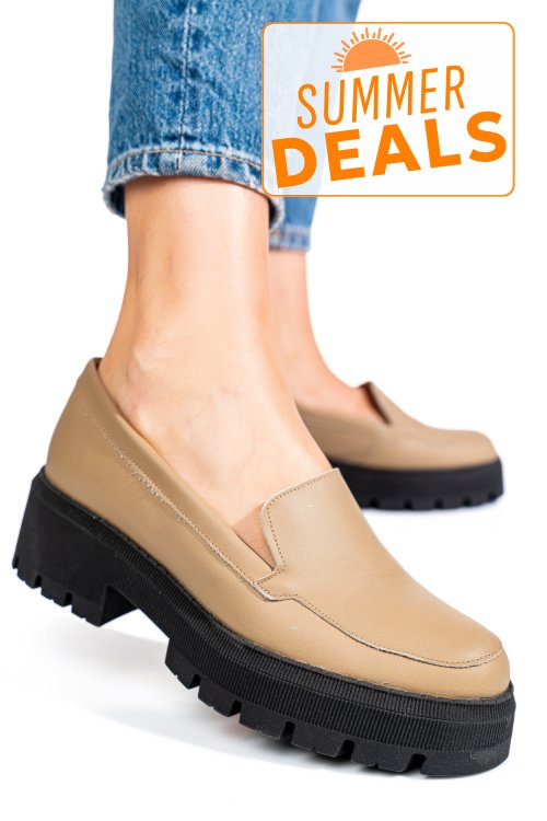 Mocasini cappuccino piele naturala intoarsa 2s7722