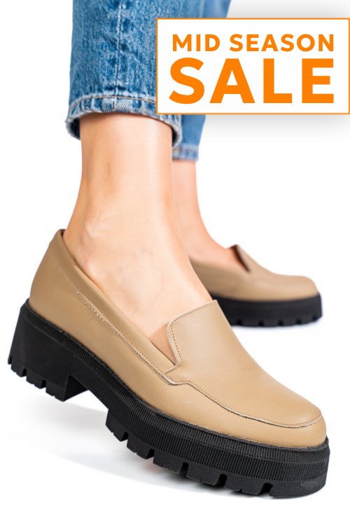 Mocasini cappuccino piele naturala intoarsa 2s7722