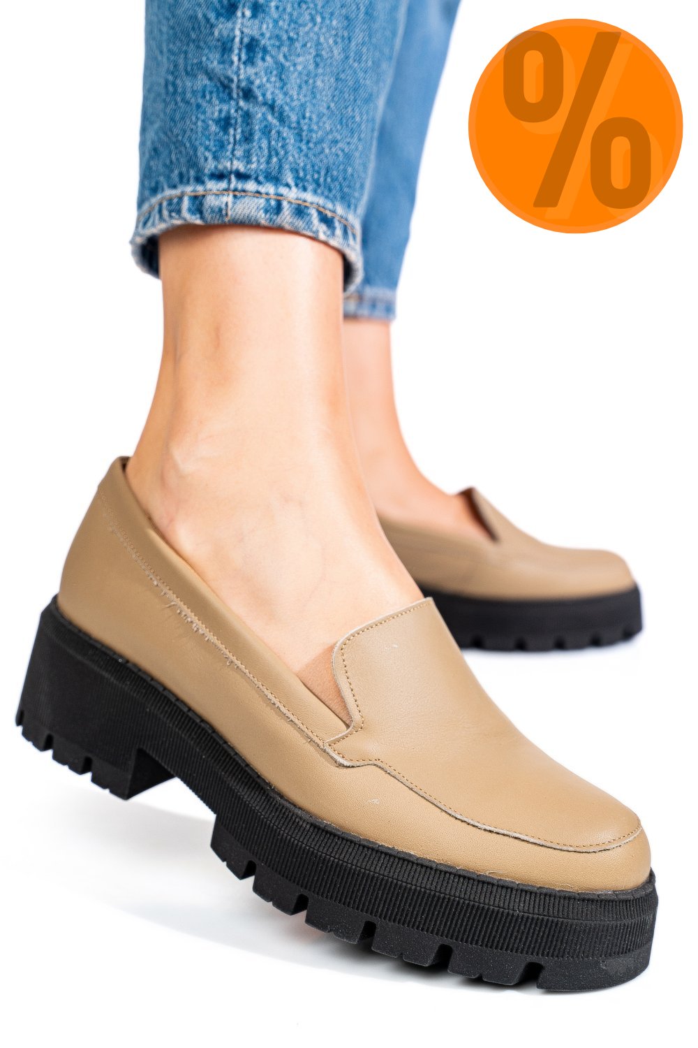 MOCASINI CAPPUCCINO PIELE NATURALA INTOARSA 2S7722