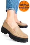 MOCASINI CAPPUCCINO PIELE NATURALA INTOARSA 2S7722