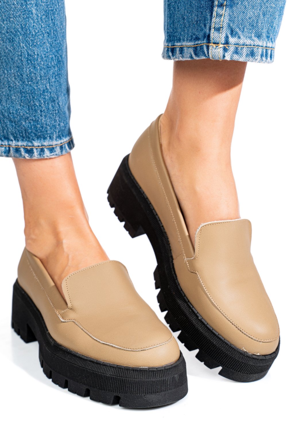 MOCASINI CAPPUCCINO PIELE NATURALA INTOARSA 2S7722