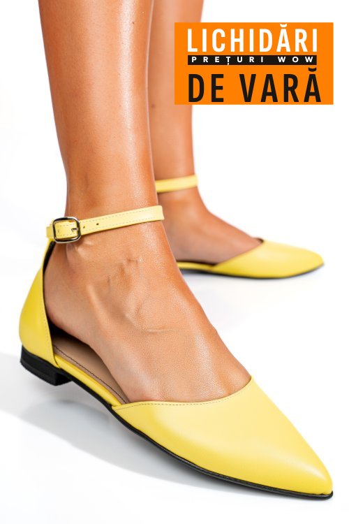 Balerini galbeni piele naturala 3s7753