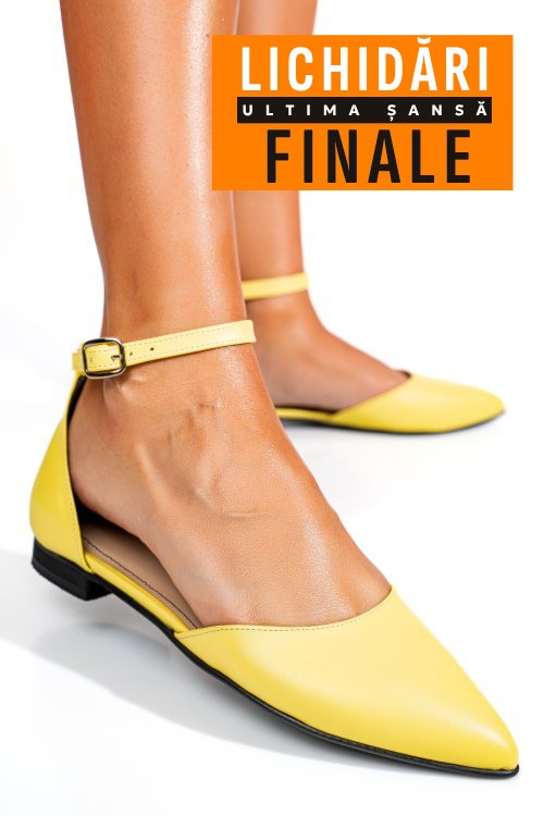 Balerini galbeni piele naturala 3s7753