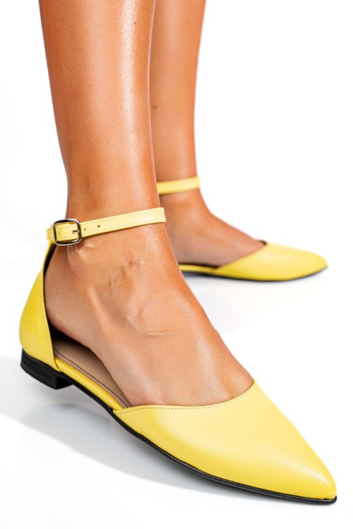 Balerini galbeni piele naturala 3s7753