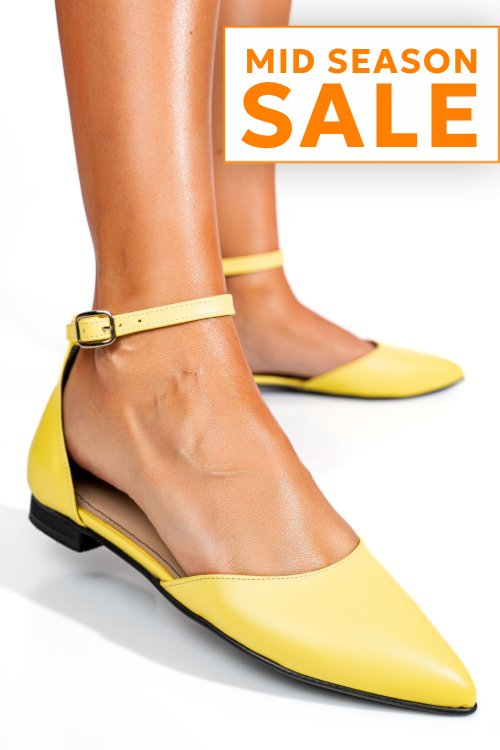 Balerini galbeni piele naturala 3s7753