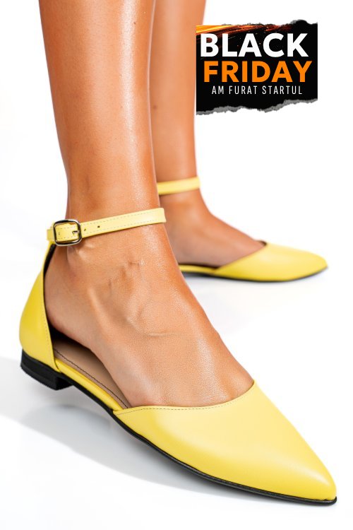 Balerini galbeni piele naturala 3s7753