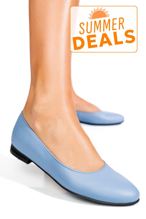 Balerini albastri piele naturala 4s7755