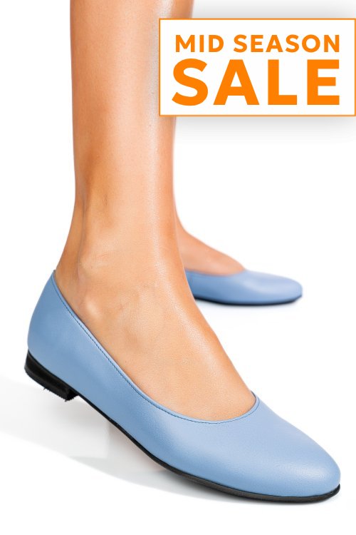 Balerini albastri piele naturala 4s7755