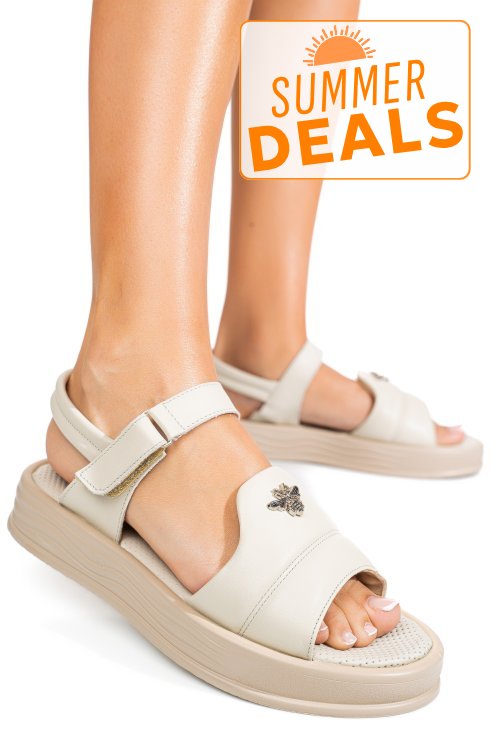 Sandale crem piele naturala 4s7771
