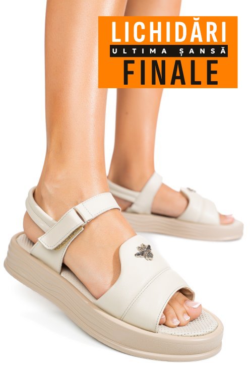 Sandale crem piele naturala 4s7771
