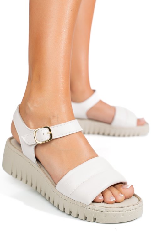 Sandale albe piele naturala 8215443