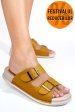 Papuci mustar piele naturala apckd-0100
