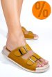 Papuci mustar piele naturala apckd-0100