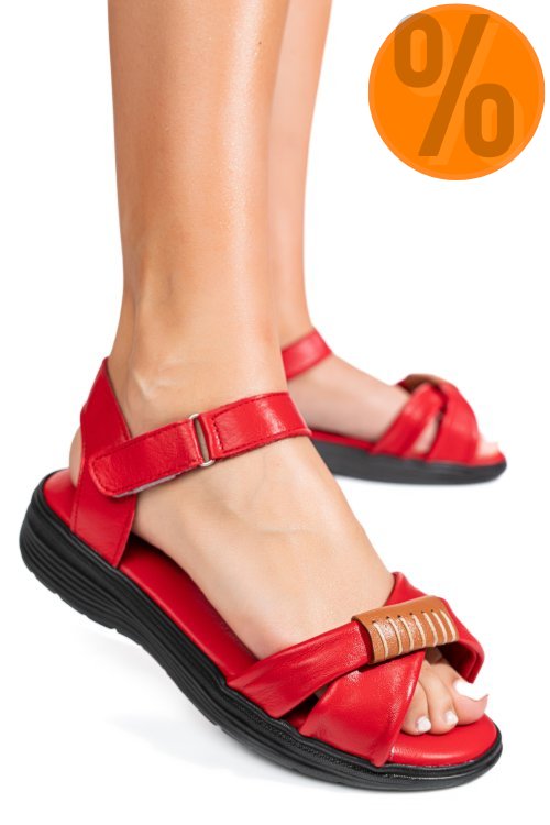 Sandale rosii piele naturala 0pc12