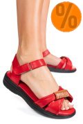 SANDALE ROSII PIELE NATURALA 0PC12