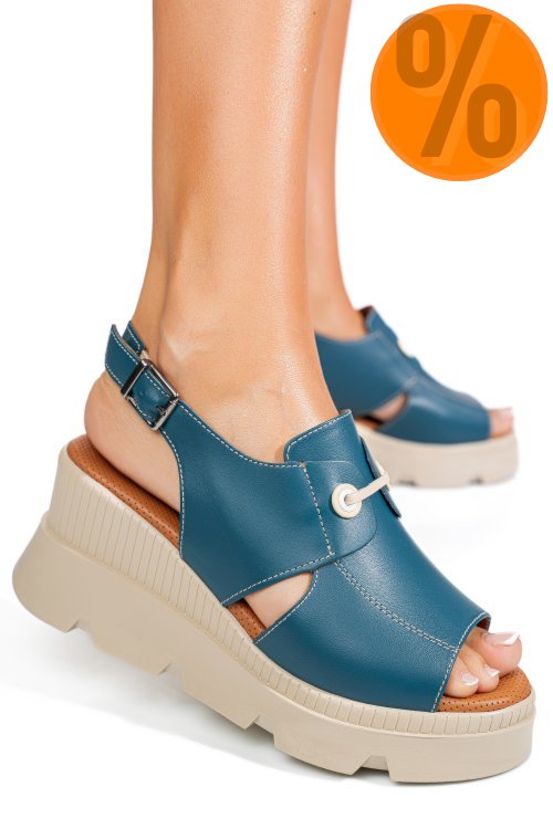 Sandale albastre piele naturala apckd3000