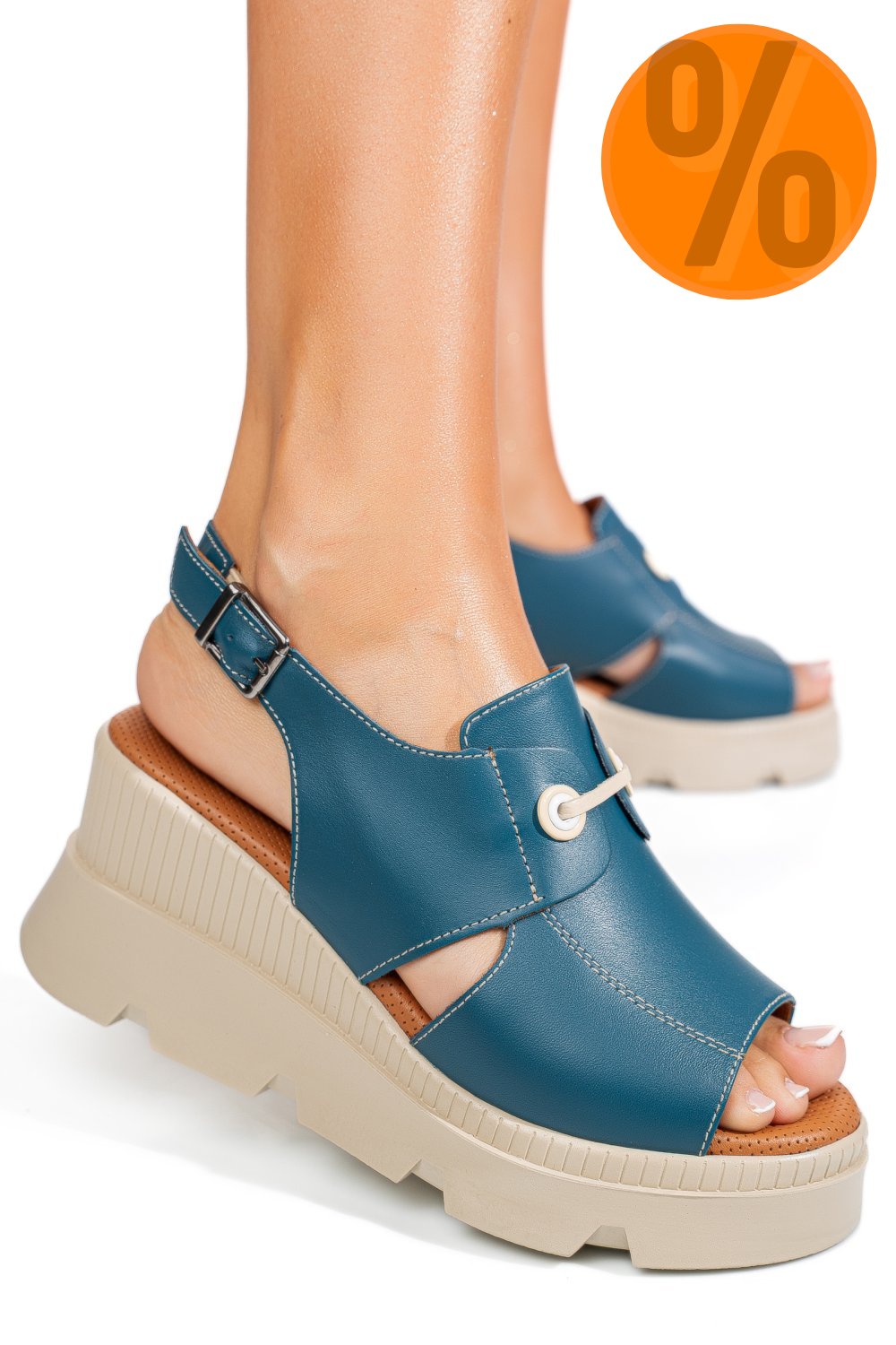 SANDALE ALBASTRE PIELE NATURALA APCKD3000