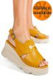 Sandale galbene piele naturala apckd3000