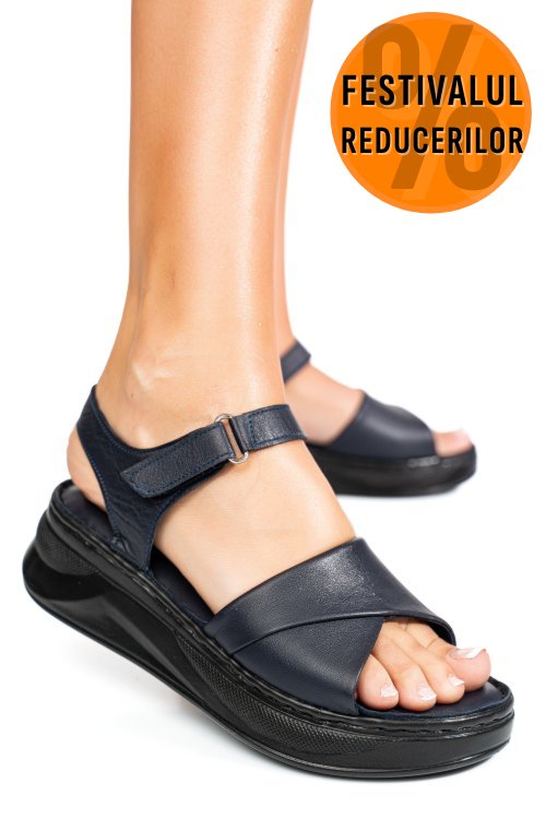 Sandale bleumarin piele naturala apckd311105