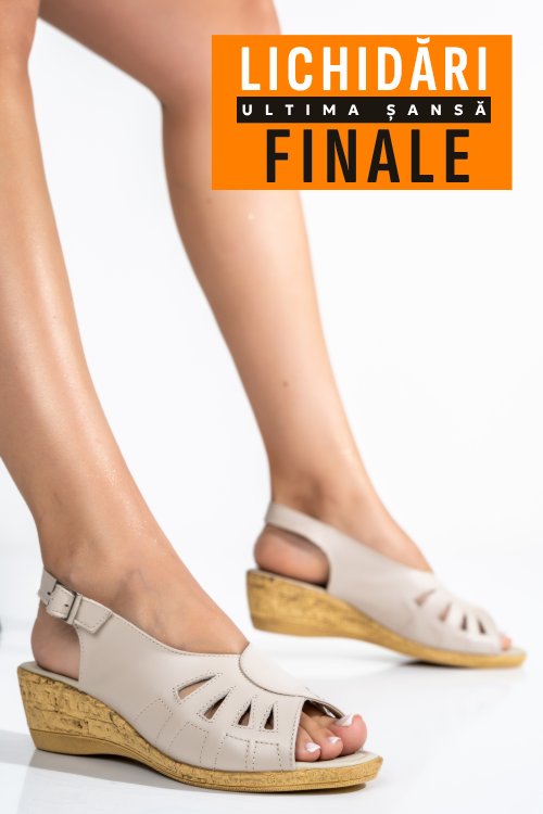 Sandale bej piele naturala ipcngrid