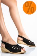 SANDALE NEGRE PIELE NATURALA INTOARSA IPCNGRID