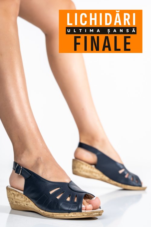 Sandale bleumarin piele naturala ipcngrid