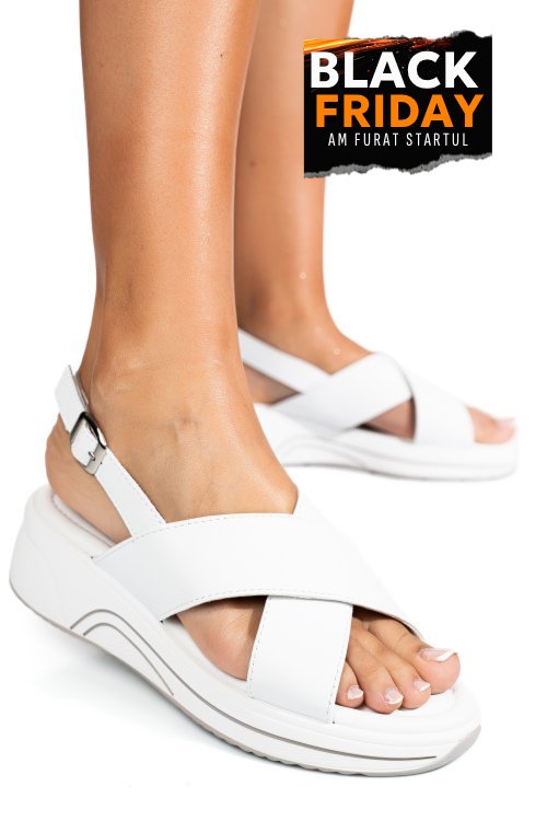 Sandale white piele naturala tsp6023