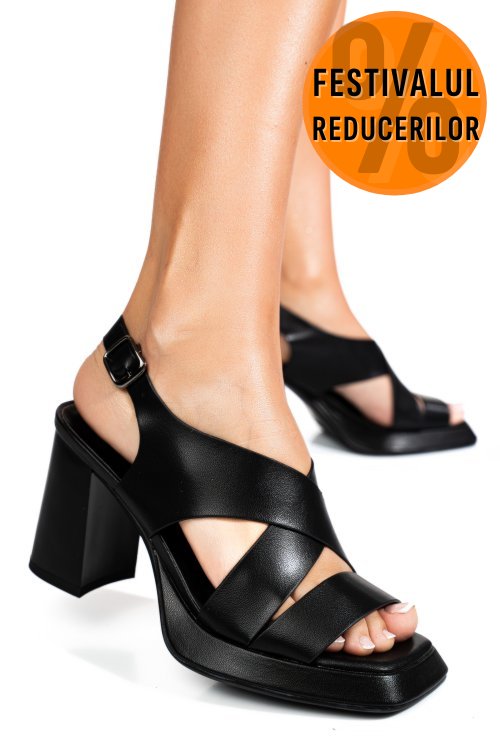 Sandale negre piele naturala tspn6413
