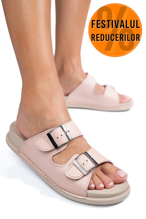 Papuci roz piele naturala apckd-0100