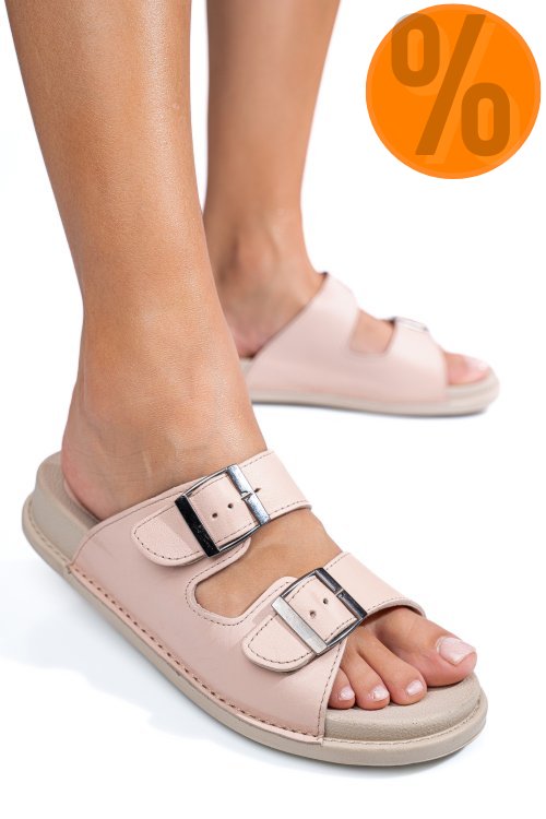 Papuci roz piele naturala apckd-0100