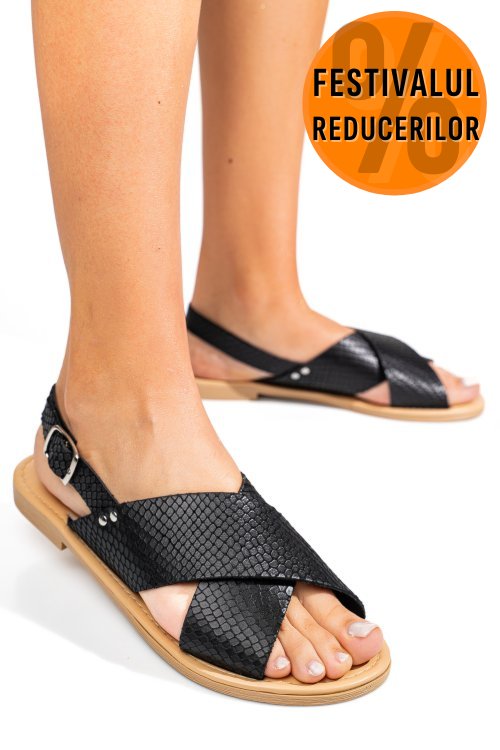 Sandale negre snk piele naturala psprocida