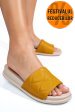 Papuci mustar piele naturala apckd-0110