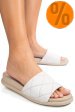 Papuci albi piele naturala apckd-0110