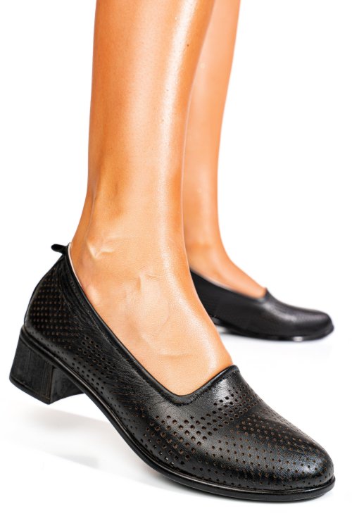 Pantofi negri piele naturala 5pc006mm