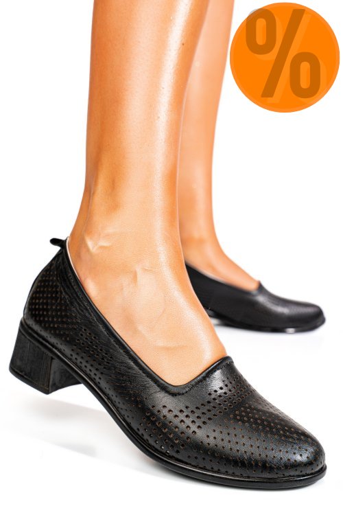 Pantofi negri piele naturala 5pc006mm