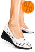 PANTOFI ALBI PIELE NATURALA 0PC74
