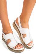 SANDALE ALBE PIELE NATURALA ART-013