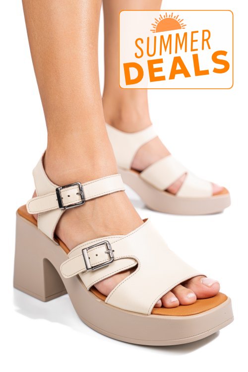 Sandale bej piele naturala apckd7055